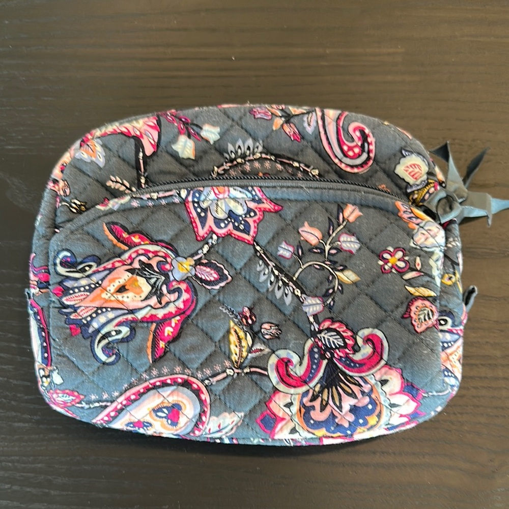 Vera Bradley Black and Pink Quilted Cosmetic Bag